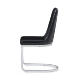 Set Of 2 Modern Black Dining Chairs With Horse Shoe Style Metal Base - Homeroots