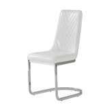 Set Of 2 Modern White Dining Chairs With Horse Shoe Style Metal Base - Homeroots