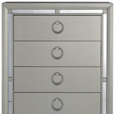 33" Silver Solid Wood Mirrored Five Drawer - Homeroots - Flyclothing LLC