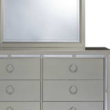 Modern Silver Tone Mirror With Sleek Wood Trim - Homeroots - Flyclothing LLC