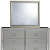Modern Silver Tone Mirror With Sleek Wood Trim - Homeroots - Flyclothing LLC