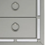 Silver Champagne Tone Nightstand With 2 Drawer Mirror Trim Accent - Homeroots - Flyclothing LLC