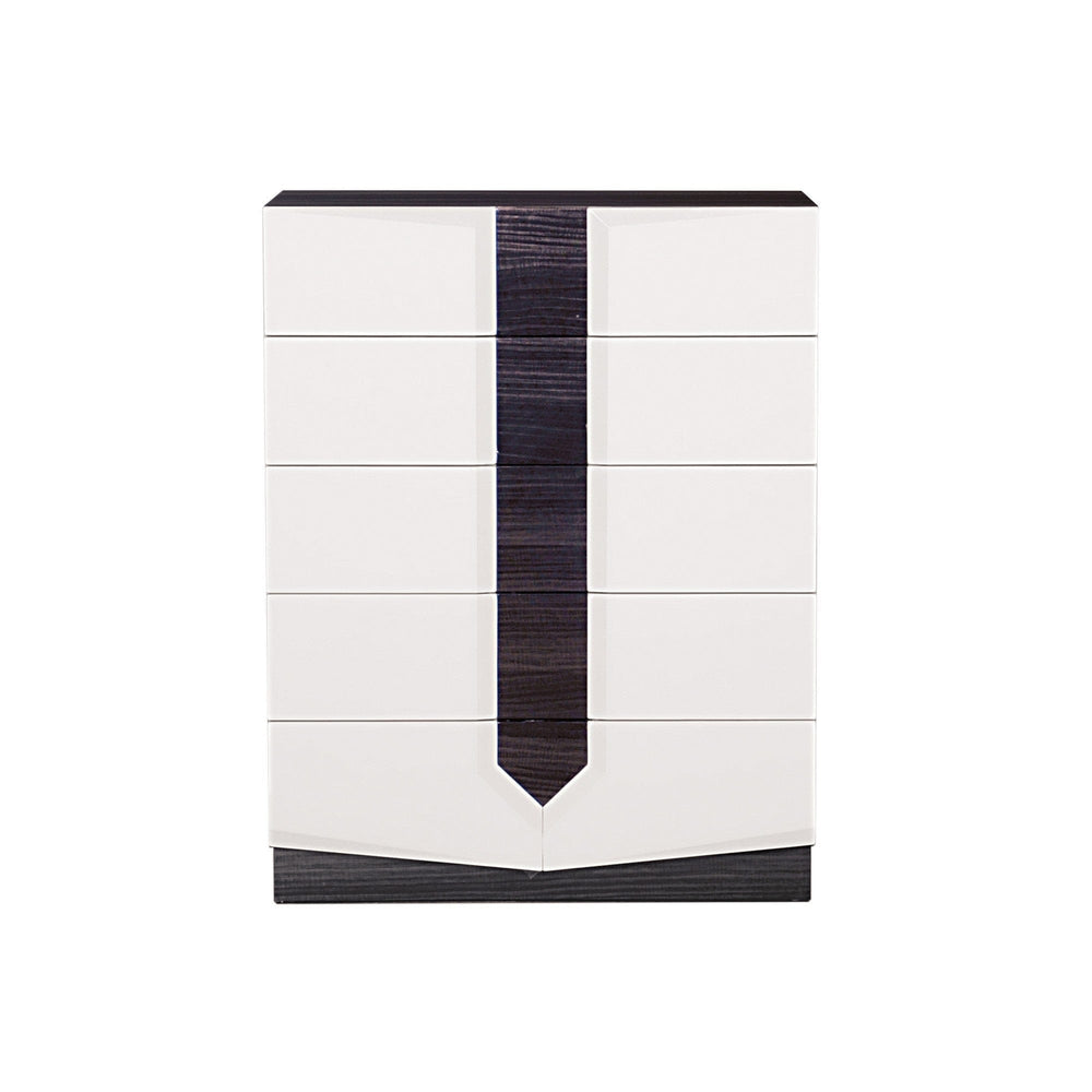 White And Grey Chest With 5 Drawer - Homeroots