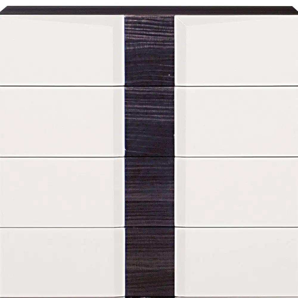 White And Grey Chest With 5 Drawer - Homeroots - Flyclothing LLC