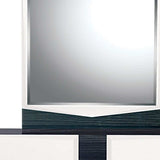White And Grey Mirror With Rectangular Wood Trim - Homeroots - Flyclothing LLC