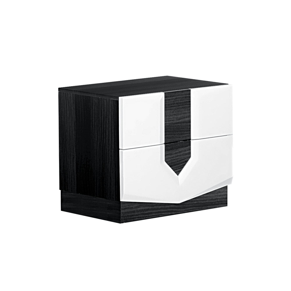 White And Grey Nightstand With 2 Drawer - Homeroots