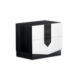 White And Grey Nightstand With 2 Drawer - Homeroots