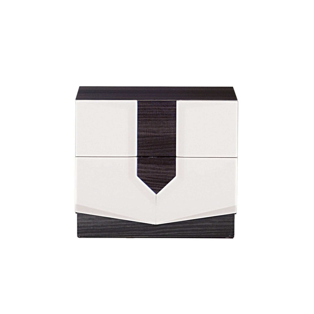 White And Grey Nightstand With 2 Drawer - Homeroots - Flyclothing LLC