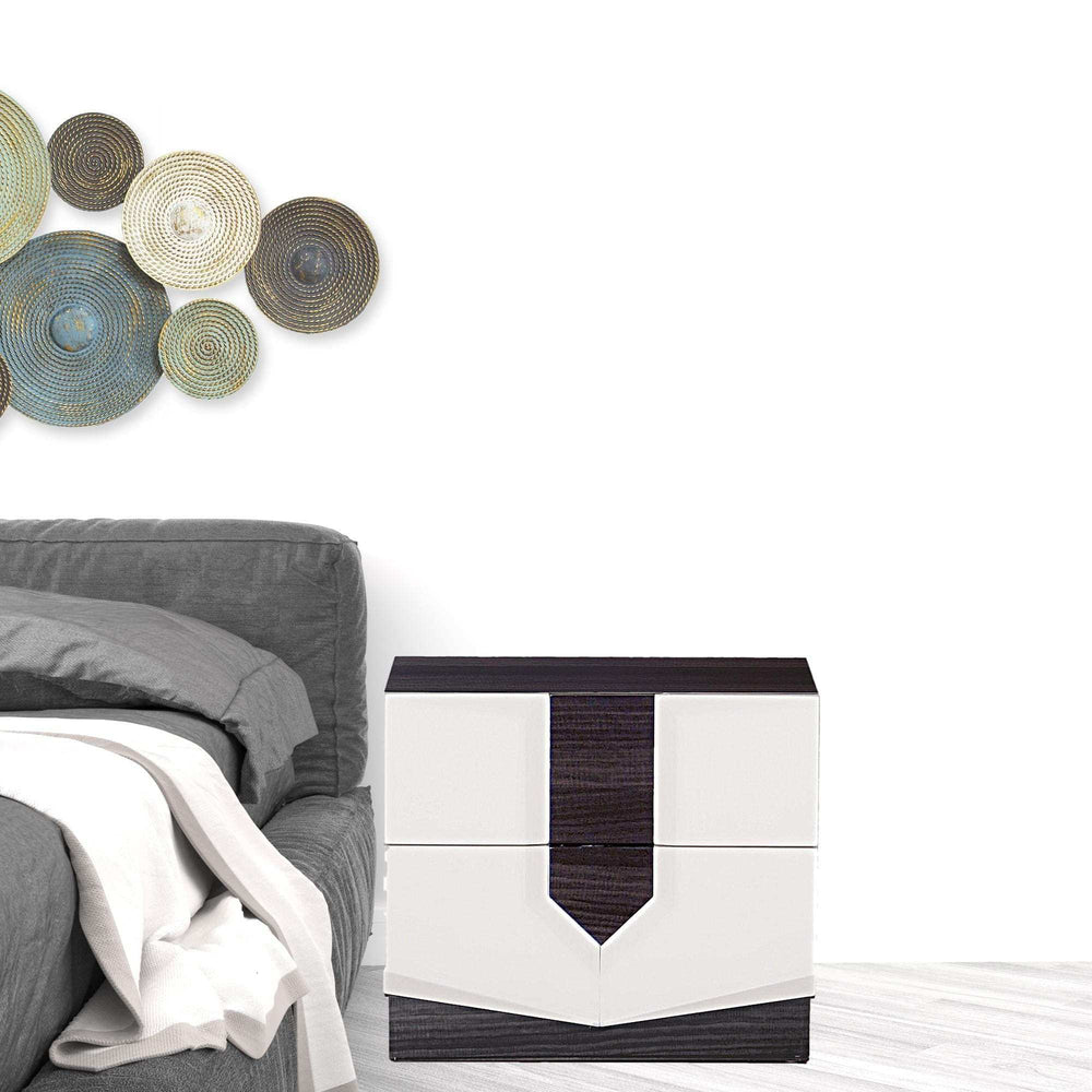 White And Grey Nightstand With 2 Drawer - Homeroots - Flyclothing LLC