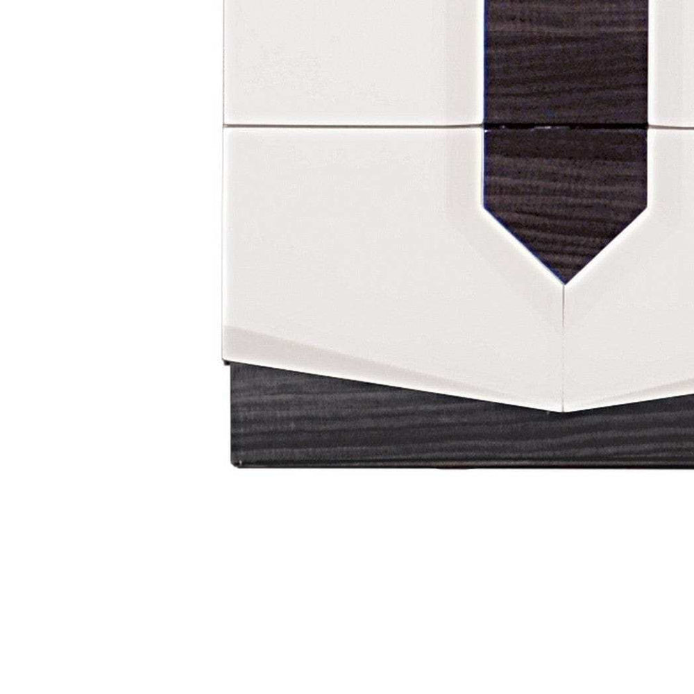 White And Grey Nightstand With 2 Drawer - Homeroots - Flyclothing LLC