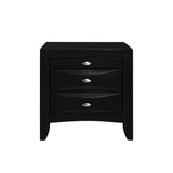 Black Nightstand With 2 Chambered Drawer - Homeroots