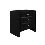 Black Nightstand With 2 Chambered Drawer - Homeroots
