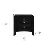 Black Nightstand With 2 Chambered Drawer - Homeroots - Flyclothing LLC