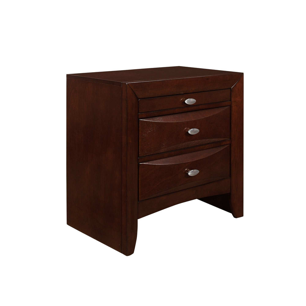 New Merlot Nightstand With 2 Chambered Drawer - Homeroots - Flyclothing LLC