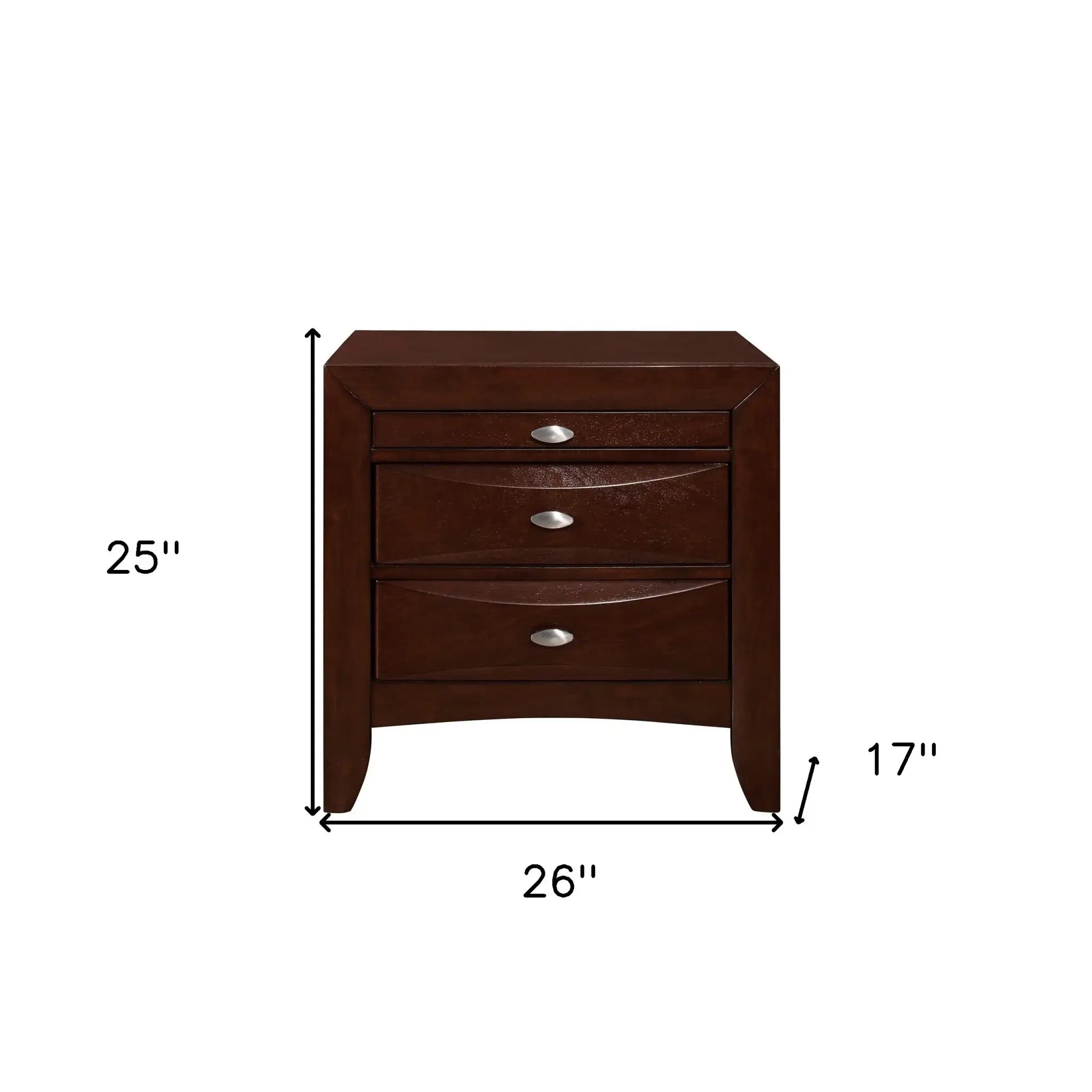 New Merlot Nightstand With 2 Chambered Drawer - Homeroots - Flyclothing LLC