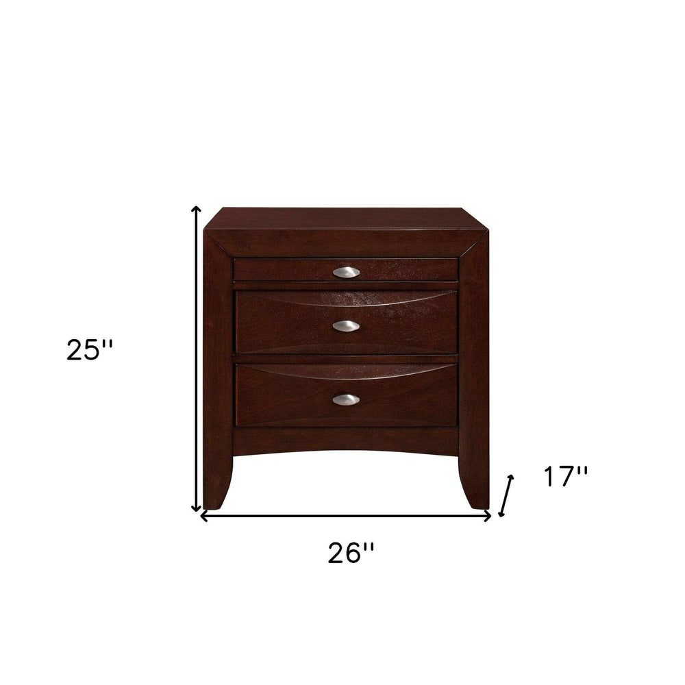 New Merlot Nightstand With 2 Chambered Drawer - Homeroots - Flyclothing LLC