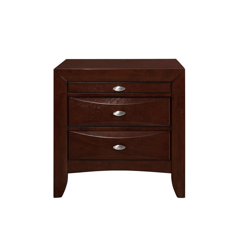 New Merlot Nightstand With 2 Chambered Drawer - Homeroots - Flyclothing LLC