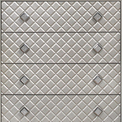 Champagne Toned Chest With Tapered Acrylic Legs And 5 Drawers