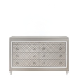 Champagne Toned Dresser With Tapered Acrylic Legs And 2 Jewelry Drawers - Homeroots