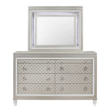 Champagne Toned Mirror Frame With A Lovely Mirrored Accents - Homeroots - Flyclothing LLC