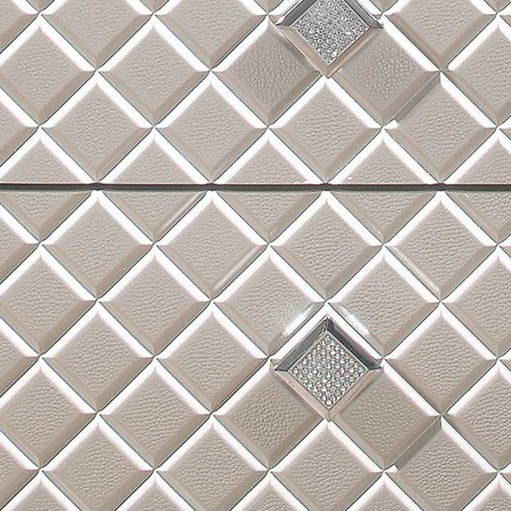 Champagne Toned Nightstand With Tapered Acrylic Legs And 2 Drawers - Homeroots - Flyclothing LLC