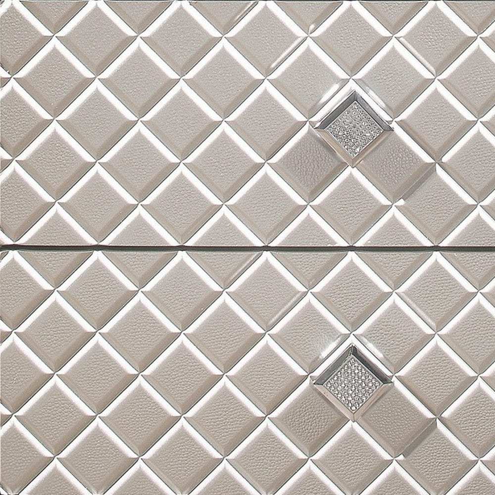 Champagne Toned Nightstand With Tapered Acrylic Legs And 2 Drawers - Homeroots - Flyclothing LLC