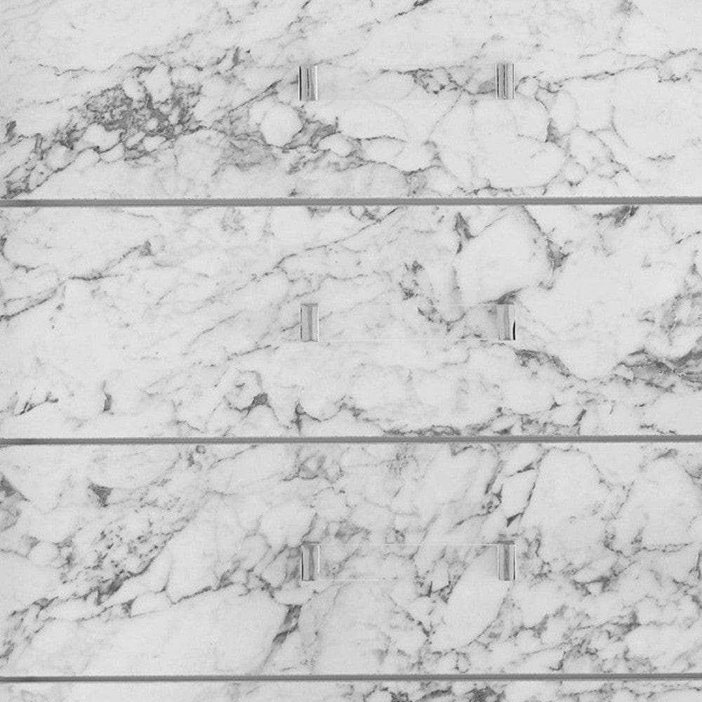 Modern White Chest With 5 Faux Marble Detailed Front Drawer. - Homeroots - Flyclothing LLC