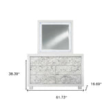 Modern White Dresser With 7 Faux Marble Detailed Front Drawer. - Homeroots - Flyclothing LLC