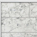 Modern White Mirror With Faux Marble Border Detail Led Lightning - Homeroots - Flyclothing LLC