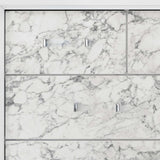 Modern White Mirror With Faux Marble Border Detail Led Lightning - Homeroots