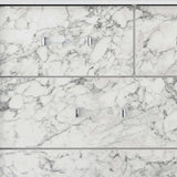 Modern White Mirror With Faux Marble Border Detail Led Lightning - Homeroots - Flyclothing LLC