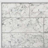 Modern White Mirror With Faux Marble Border Detail Led Lightning - Homeroots - Flyclothing LLC