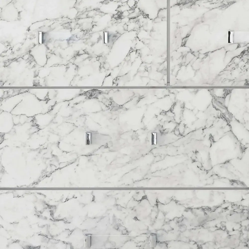 Modern White Mirror With Faux Marble Border Detail Led Lightning - Homeroots - Flyclothing LLC
