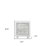 Modern White Nightstand With 2 Faux Marble Detailed Front Drawer. - Homeroots - Flyclothing LLC