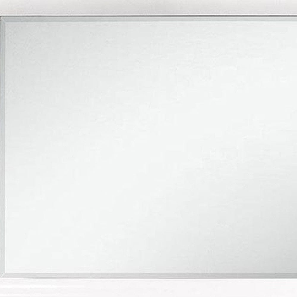 34" White Dresser Wood Mirror