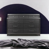 59" Gray Solid Wood Nine Drawer Double Dresser - Homeroots