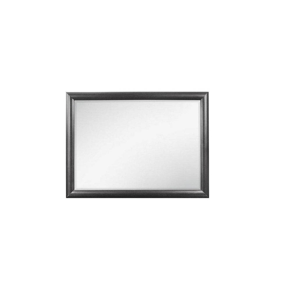 35" Dark Gray Wood Framed Dresser Mirror - Homeroots - Flyclothing LLC