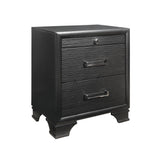 27" Gray Two Drawers Manufactured Wood Nightstand - Homeroots