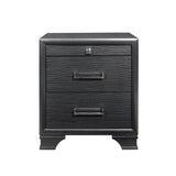 27" Gray Two Drawers Manufactured Wood Nightstand - Homeroots - Flyclothing LLC