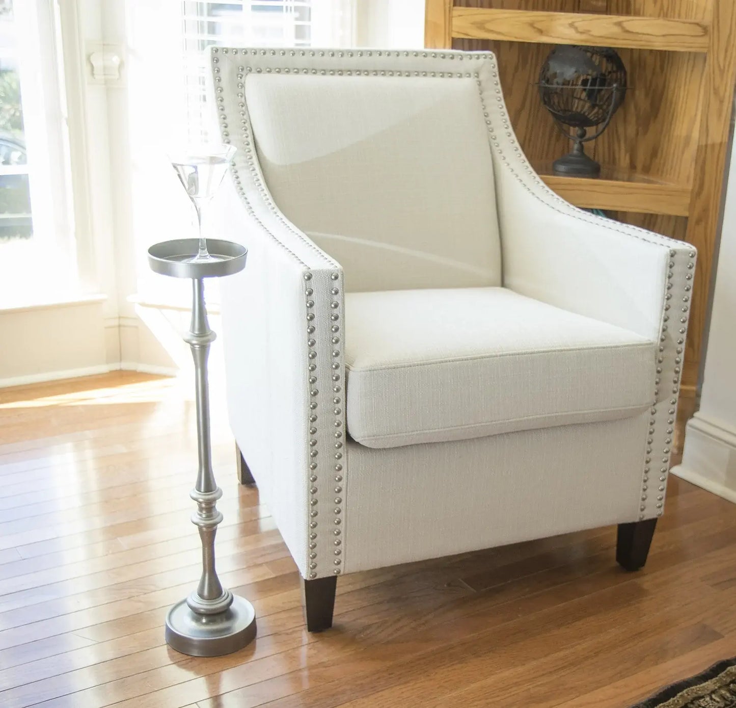 Brushed Silver Finish Drink Size Accent Table - Homeroots - Flyclothing LLC