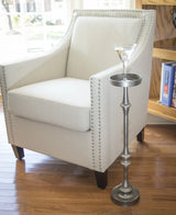 Brushed Silver Finish Drink Size Accent Table - Homeroots - Flyclothing LLC