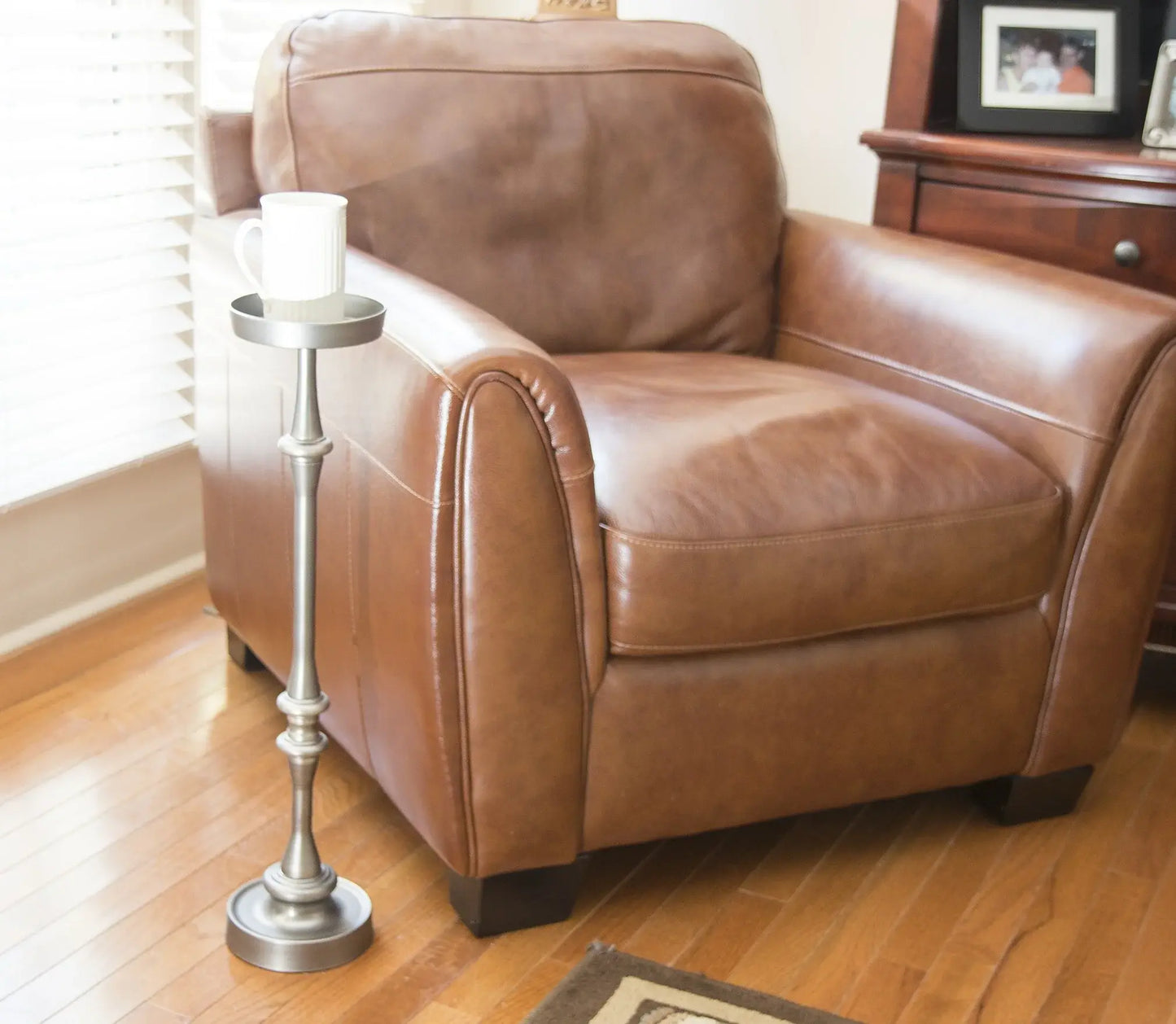 Brushed Silver Finish Drink Size Accent Table - Homeroots - Flyclothing LLC