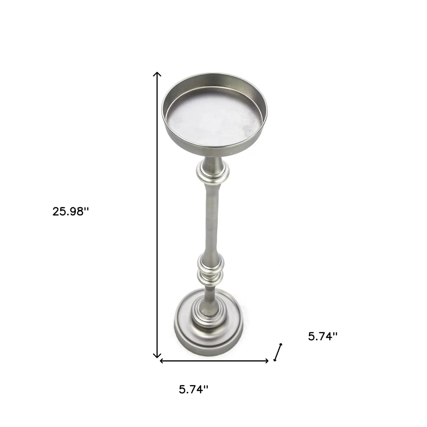 Brushed Silver Finish Drink Size Accent Table - Homeroots - Flyclothing LLC
