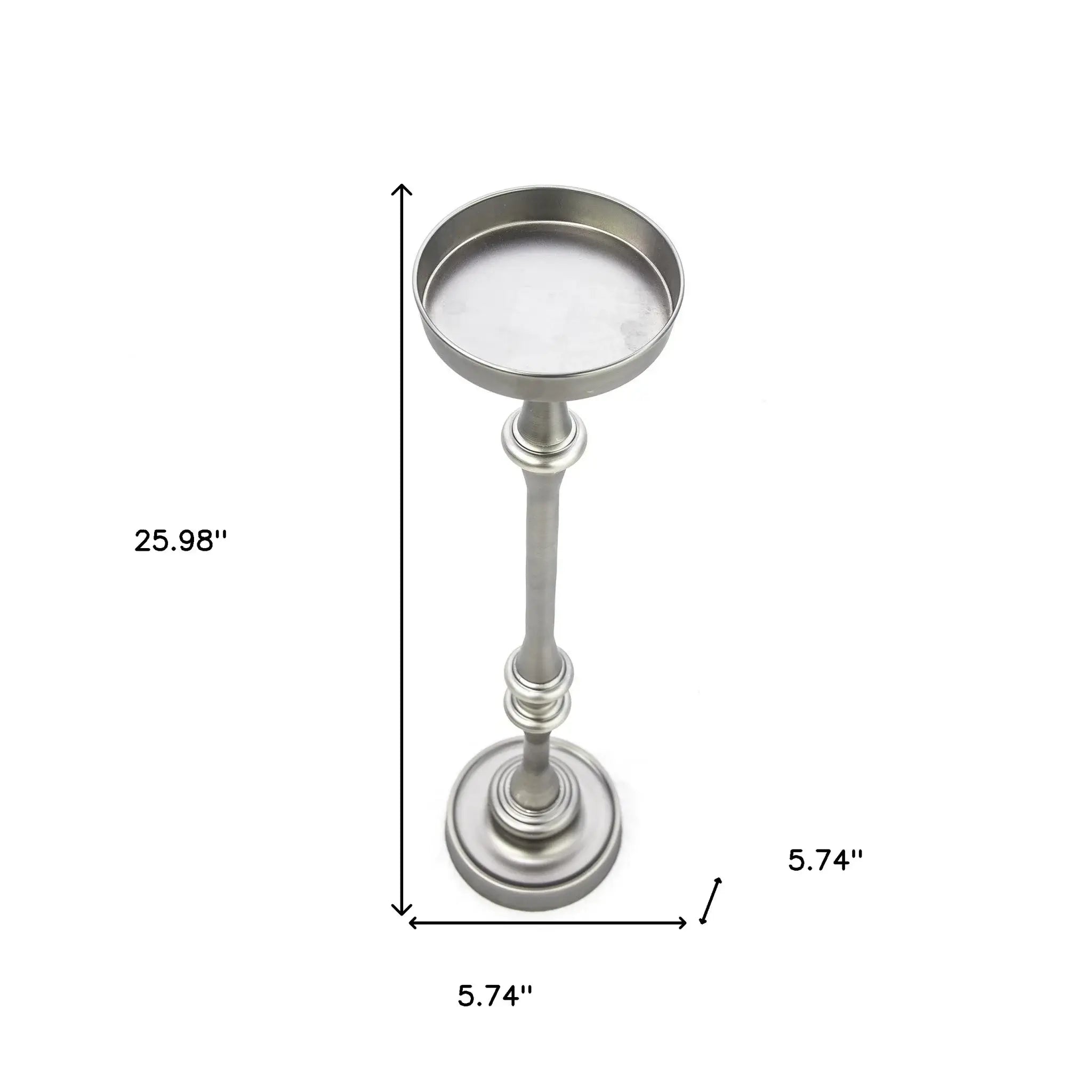 Brushed Silver Finish Drink Size Accent Table - Homeroots - Flyclothing LLC