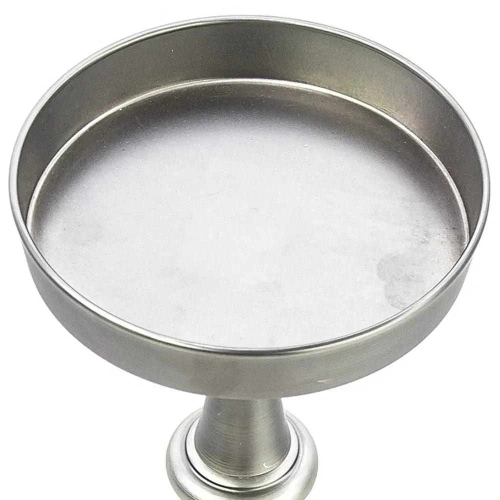 Brushed Silver Finish Drink Size Accent Table - Homeroots - Flyclothing LLC