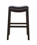 31" Black And Espresso Solid Wood Backless Bar Height Bar Chair - Homeroots