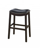 31" Black And Espresso Solid Wood Backless Bar Height Bar Chair - Homeroots