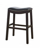 26" Black And Espresso Solid Wood Backless Counter Height Bar Chair - Homeroots