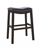 26" Black And Espresso Solid Wood Backless Counter Height Bar Chair - Homeroots - Flyclothing LLC