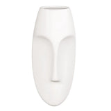 10" White Mod Abstract Face Ceramic Wall Decor - Homeroots